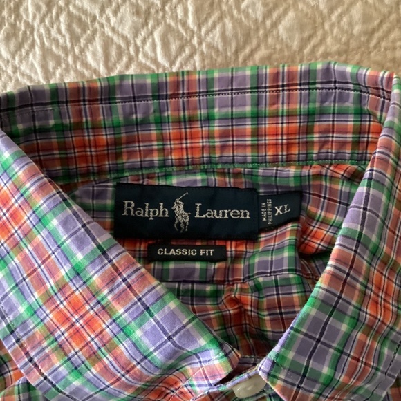 Polo Ralph Lauren men’s multicolor plaid xl shirt sleeve Oxford shirt - Picture 11 of 11